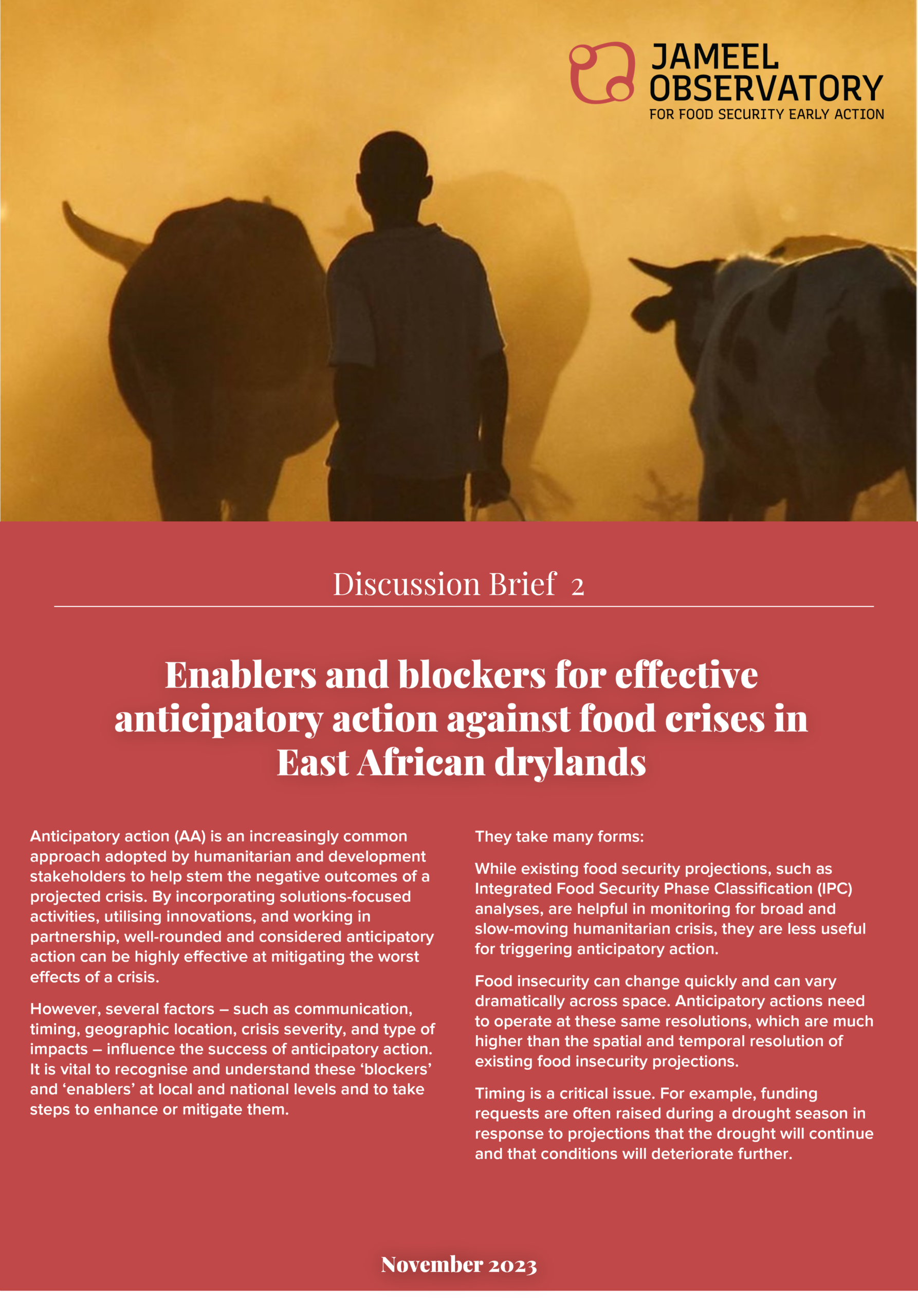 Enablers and blockers for effective anticipatory action against food crises