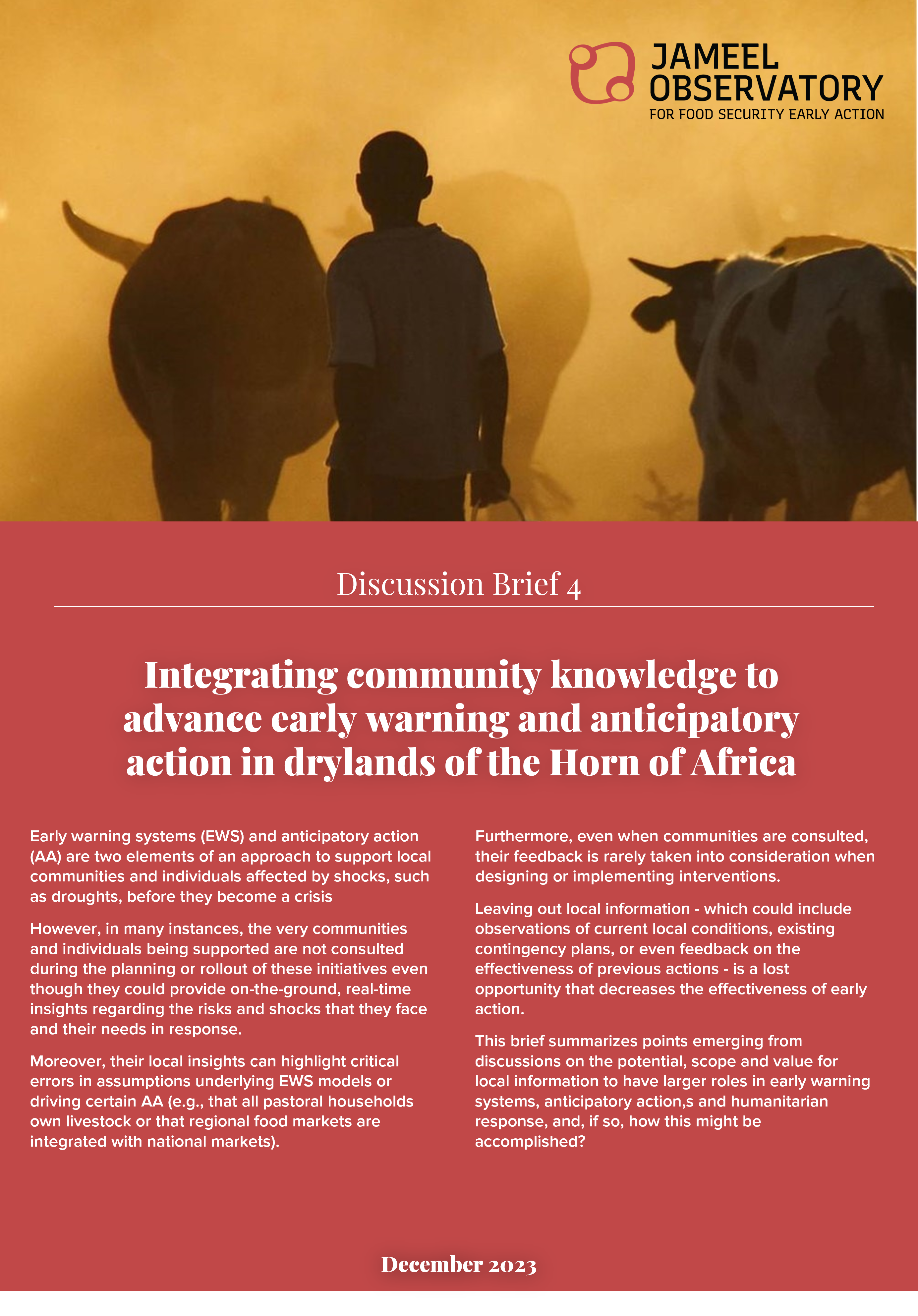 Integrating community knowledge to advance anticipatory action